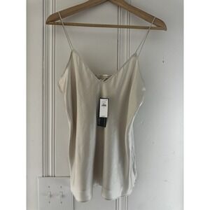 NWT Banana Republic Silk Camisole Tank S Champagne Adjustable Strap Minimal Luxe